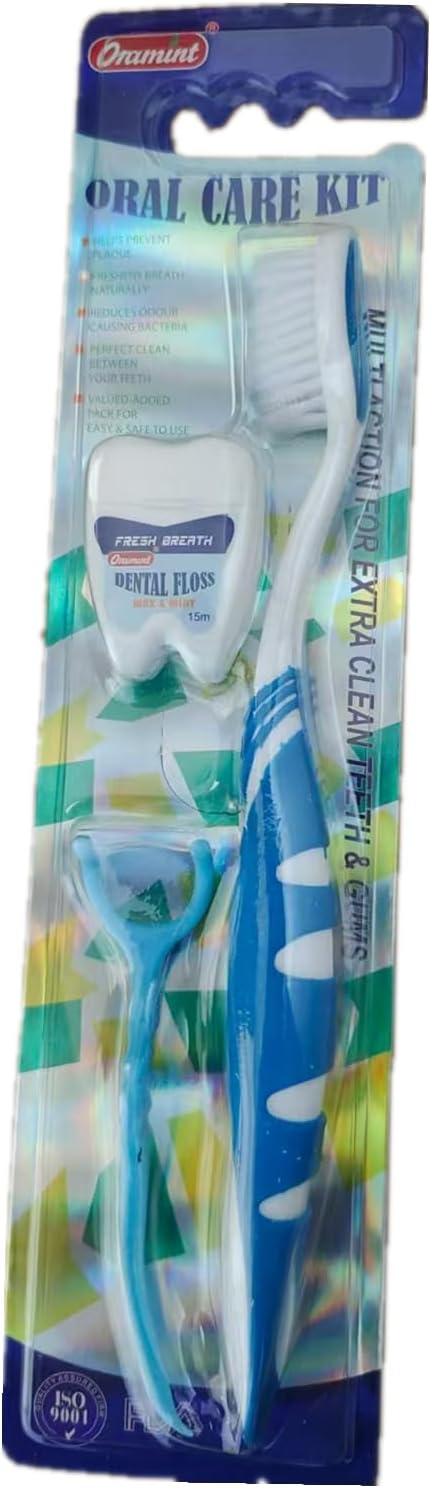 Dentistry Hygiene Oral Care Fresh Breath Teeth Tooth Tongue Cleaning Cleaner Toothbrush Scraper Flosser Floss Whitening 3pcs per Kit
