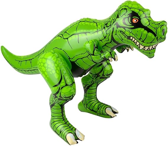 Zugar Land Colorful Dinosaur Inflate Assortment (About 24") Party Inflatable Apatosaurus, Pterodactyl, Raptor, T-Rex, Triceratops, Stegosaurus (T-Rex)