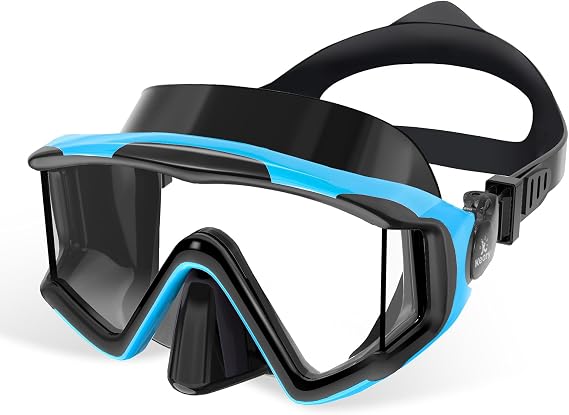 Keary Swim Goggles Kids 6-14 Nose Cover 3-Window Pro Anti-Fog Swimming Mask | Kids Swimming Goggles 180 Panoramic Wide Clear View UV Protection Silicone Durable Youth Children Pool Water Underwater