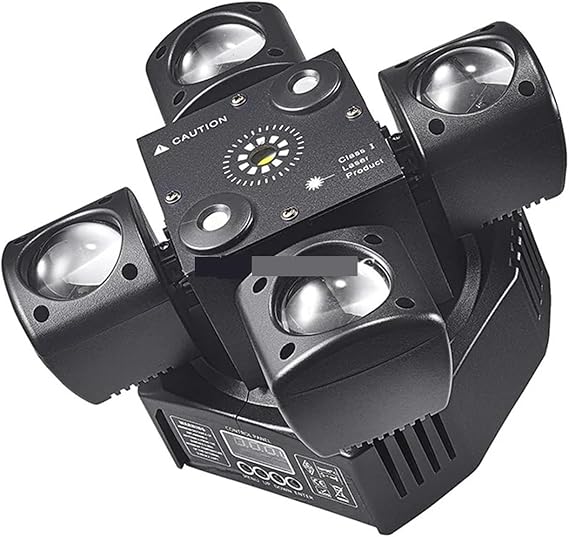 Mini Moving Head Stage Effect Light 4 Arm Sound Control LED RGBW Beam 3 in 1 for Disco DJ Party Bars Wide Applications