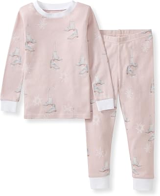 Burts Bees Baby Girls Pajamas, 2-Piece Long Sleeve Tee and Pants Organic Cotton PJ Set