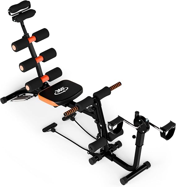 Ab Machine, Ab Workout Bench for Home Gym Adjustable Abdominal Trainer, Ergonomic Arc Track Multi-Functional Sit Up Machine for Full Body Workout Home Exercise