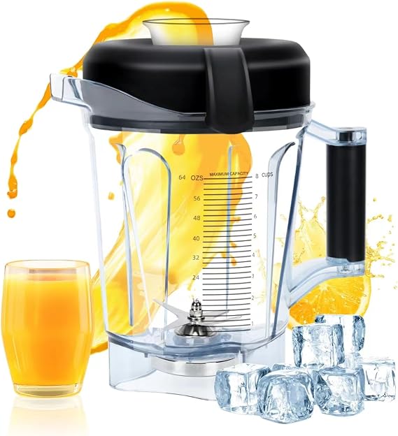 Leepenk 64oz Low-Profile for vitamix 750 Replacement Container,5000 5200 6300 7500 VM0158a VM0197,Fit for Vitamix Blender Pitcher G/Classic C/Commercial/Explorian Series Etc,