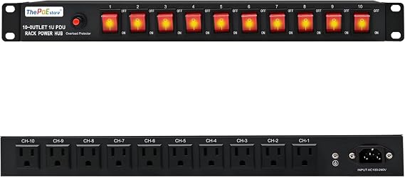 1U Horizontal PDU 19" Rack Mount Power Strip