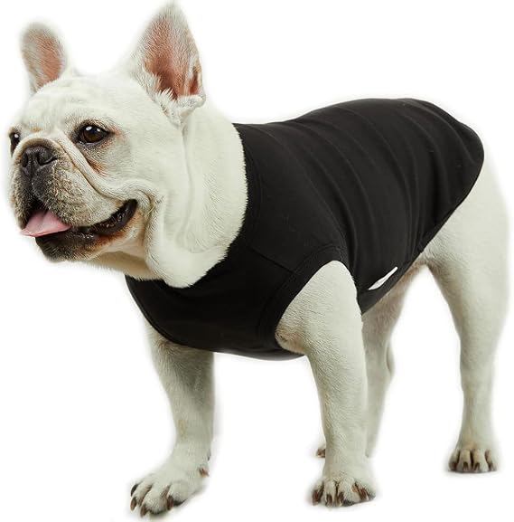 Dog Sleeveless Tank Top Cotton Shirts for Dogs Plain Sleeveless T-Shirts Soft Breathable Cool Dog Shirt pet Clothes (X-Small, Black)