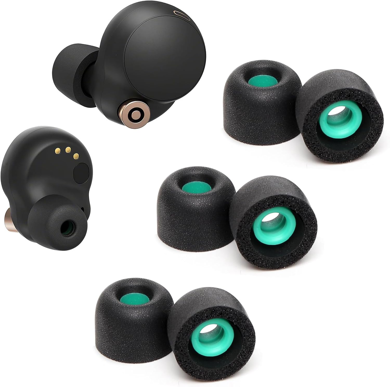 Memory Foam Eartips Ear Buds for Sony WF-1000XM4, Ear Tips Replacement Sony Ear Piece Foam Tips for WF-1000XM4 Fit Charging CaseMatt Surface, 3 Pairs, M
