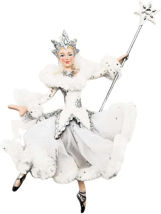 Kurt S. Adler White and Silver Snow Queen Ballerina Ornament C9256 New,Christmas