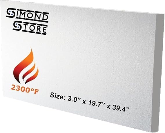 SIMOND Store Ceramic Fiber Board Insulation - 3" Thick x 19.7" x 39.4"