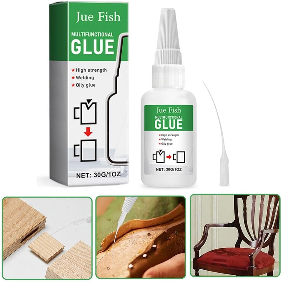 SSRoirvbb Jue Fish Glue,Jue Fish Welding High-Strength Oily Glue,Universal Super Glue Gel,Instant Bonding,Oil-Based Welding Glue,Waterproof Strong Glue for Metal,Plastic,Wood,Ceramics,Leather