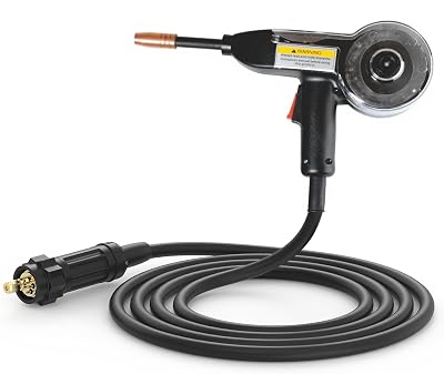 LOTOS MSG096 Aluminum MIG Spool Gun for LOTOS MIG225 MIG Welder, Euro Connector, Aluminum MIG Welding Torch with 1lb 0.035 0.9mm Aluminum Welding Wire, 10ft