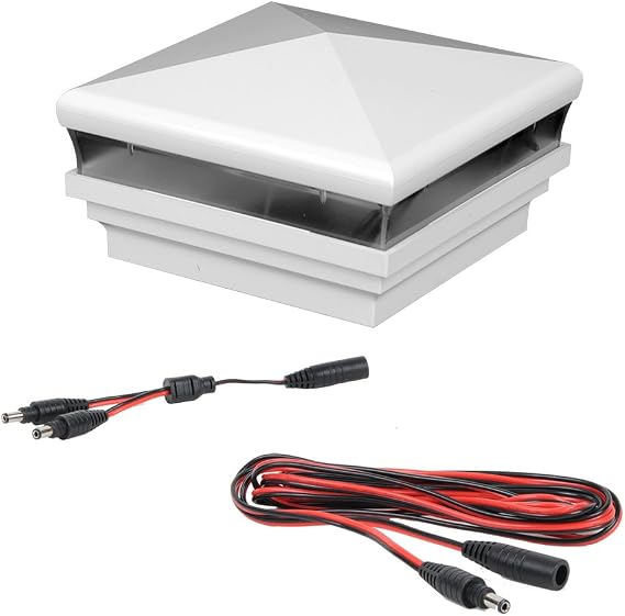WEATHERABLES Neptune 4x4 Post Cap Lights Durable Low Voltage Post Lights with Photocell Sensor and Easy Installation for Vinyl Decks, Patios, Porches and More (1 Cap)