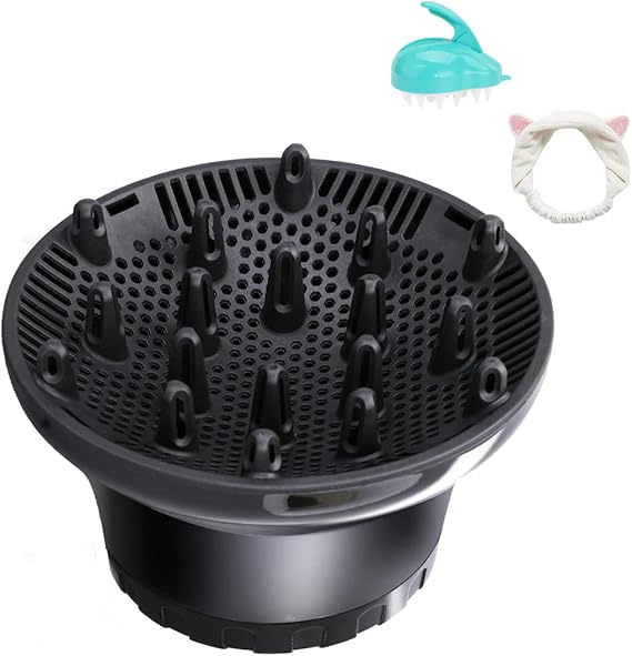Hair Diffuser Attachment for Blow Dryers - Universal Fit for Fine, Thick, Curly, Wavy or Frizzy Hair - Professional Salon Tool (1.4-2.6 inch)