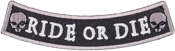 Ride or Die Skull Rocker Patch, Small Size