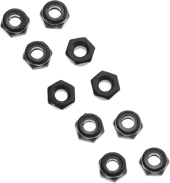 Axial Thin Nylon Locking Hex Nut M3 Black (10), AXIC1052