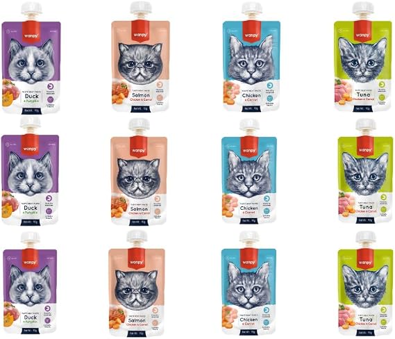 Wanpy 4 Kinds of Mixed Cat Meat Paste 90 Gr. X 12 Pieces