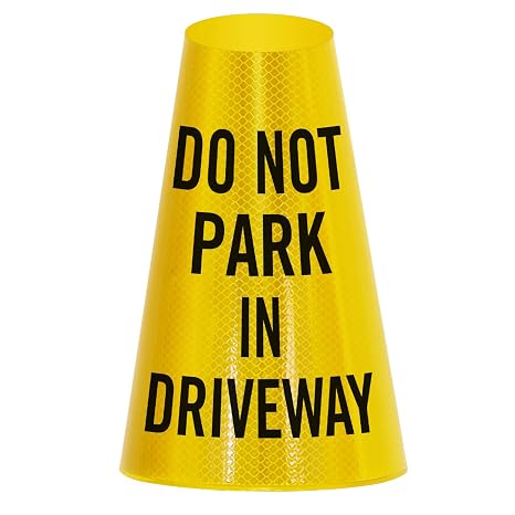 SmartSign Do Not Park in Driveway Bright Reflective Cone Message Sleeve, [Cone Not Included]