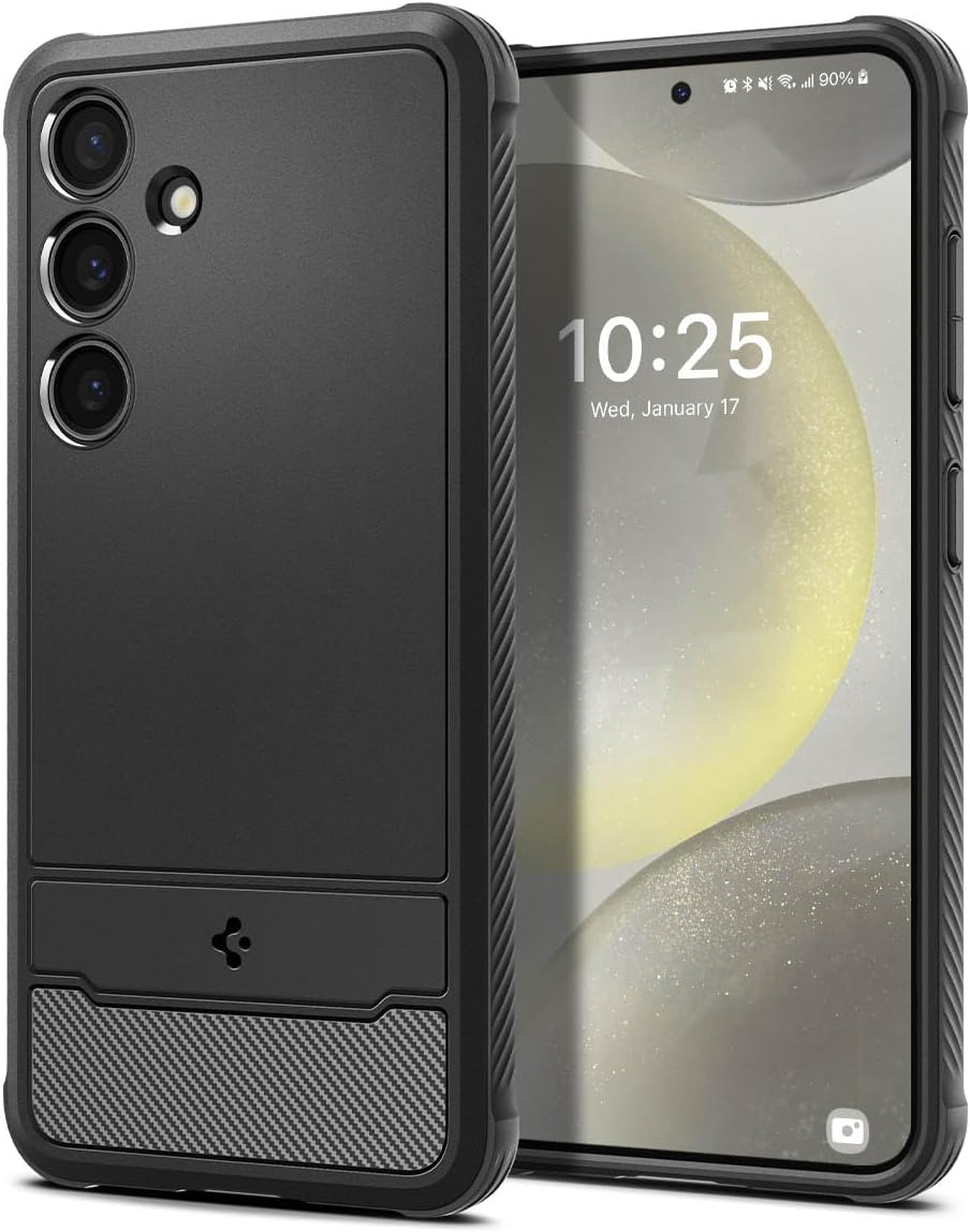 Case Rugged Armor Matte Black compatible with Spigen Galaxy S24 - ACS07346