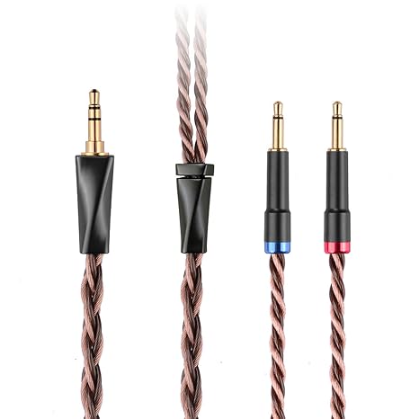 FAAEAL Monitor Headphone Cable,8N OFC German Copper AUX Cord Compatible with Hifiman HE400SE HE-350 MEZE 105 AER 109 Pro Sony MDR Z1R Headset for Musicians Audiophiles 3.5mm