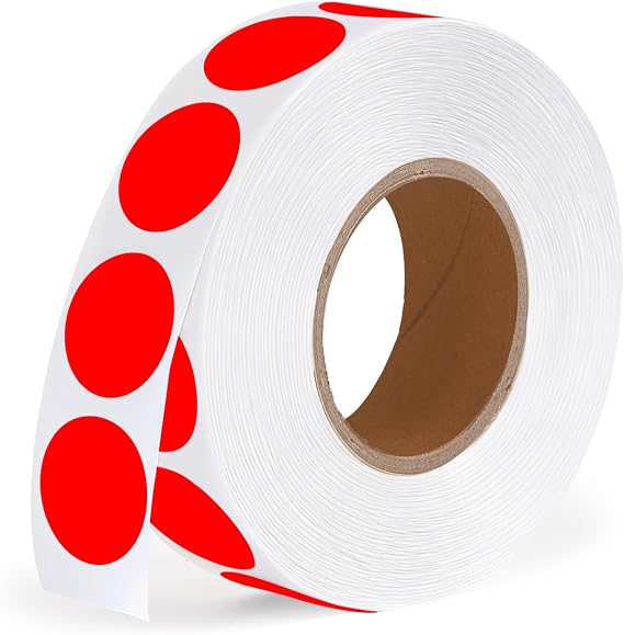 1000PCS Round Color-Code Dot Stickers 1/2 Inch Red Circle Colorful Coding Label Sticker for Home Office Classroom Marking Yard Garage Sale Price(Red)
