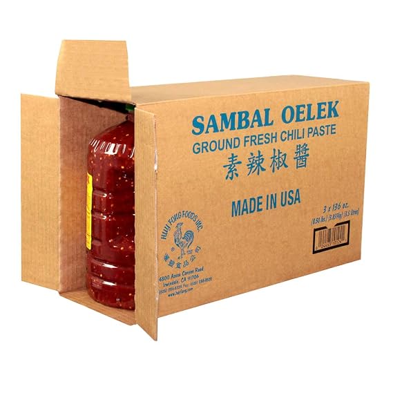 Huy Fong Sambal Oelex Ground Fresh Chili, 128 Ounce - 3 per case.
