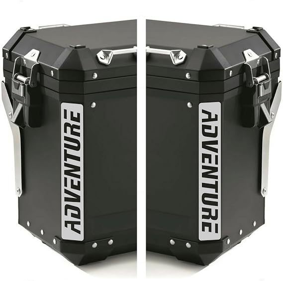 2pcs REFRANCING STICKERS Compatible with Motorrad R 1200 1250 1150 F 800 650 F700 GS A R1200GS R1200 for Touratech Motorcycle Aluminium Panniers Side Cases (White-Grey)