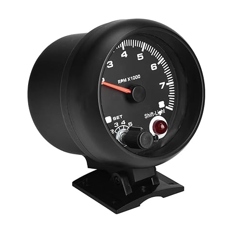 Tachometer 12V, 0-8000 RPM Car Universal Tachometer Rev Counter Tacho Gauge Meter LED Shift Light
