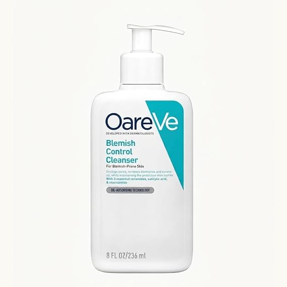 Blemish Control Face Cleanser with 2% Salicylic Acid & Niacinamide for Acne Prone Skin – Deep Cleansing Facial Wash for Reduces Spots & Breakouts 236ml