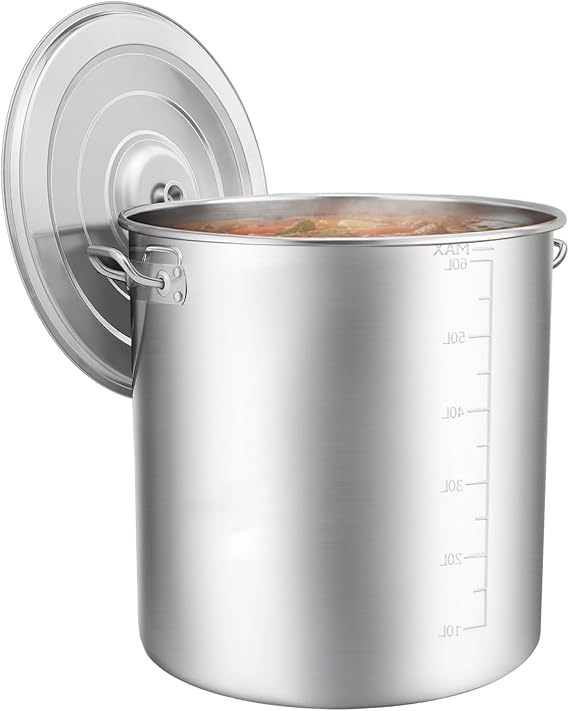 35 L Soup Pot, Catering Cooking Pot, Stainless Steel Pot, Large, Goulash Kettle, Cooking Pot, Gas Stove for Electric Ceramic e.g. as a Soup Pot (70 L)