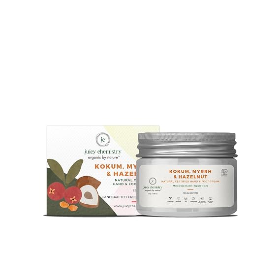 Juicy Chemistry - Organic & 100% Natural Hand & Foot Cream with Kokum, Myrrh & Hazelnut (25g)