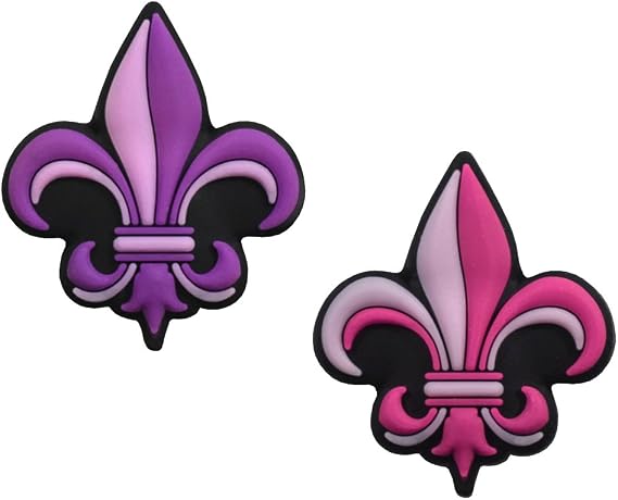Fleur de Lis 2-Sided Purple and Pink Tennis Racket Vibration dampener Tennis Accessories for Girls 2 Pack
