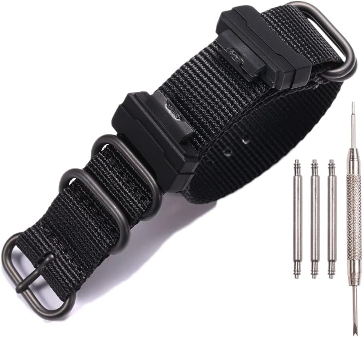 XBHWS Nylon Strap Adapter Compatible with Casio 16mm series GA110 100 700 DW-5600 GWM-5610 GD120 Men Watch replacement bands