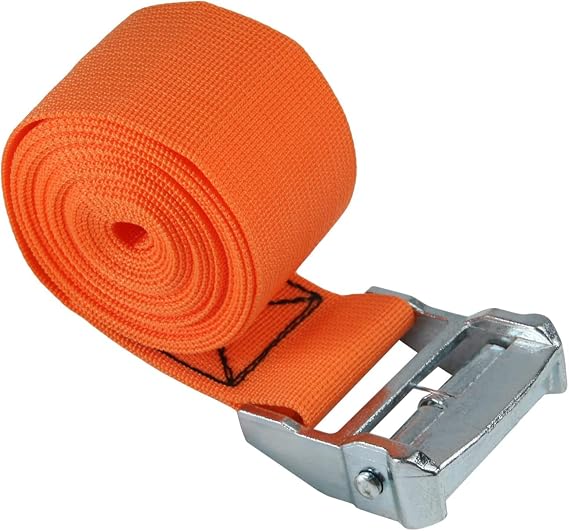 Cargo Straps,Tie Down Strap,Ratchet Straps,3M x 5cm Lashing Strap Cargo Tie Down Straps with Cam Lock Buckle 51Kg Work Load, Orange 2pcs