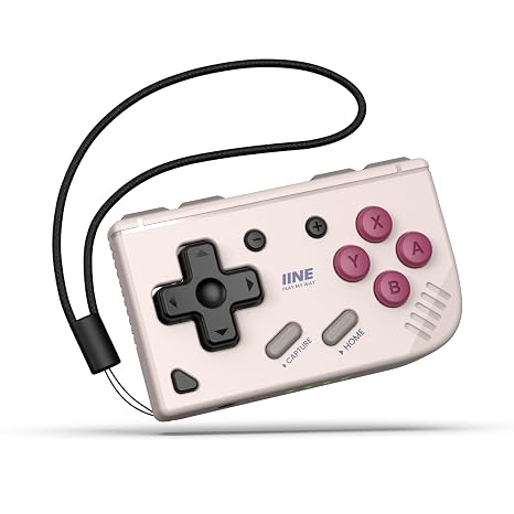 IINE Mini Retro Game Controller Pocket-Size Wireless Gamepad mini spiele für unterwegs mini spiele with Keychain Design Portable Travel Controller for Mobile & PC Gaming (Retro Gray)