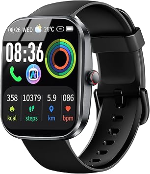 uaue Smartwatch for Men/Women, Sleep/Heart Rate Monitor, IP68 Waterproof Fitness Tracker for Android.US-T70ai