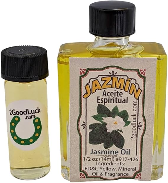 Jasmine, Spiritual Oil with 1 Dram Perfume Set for Magic and Rituals. Jazmin Espiritual para Rituales Y Magia.