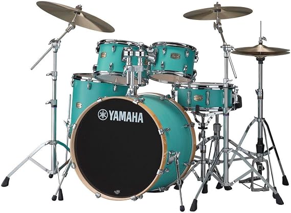 Yamaha Stage Custom Birch, 5 Piece Kit with Hardware, 20" Bass Drum Matte Surf Green