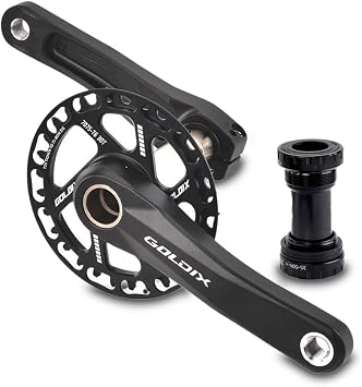 GOLDIX Cranksets 160mm Hollow Integrated Crankarms 28/30/32/34/36T Chainring Aluminum Alloy Crankset for 7-12 Speed Children's Folding Bicycle with Bearing (Color : 28T, Size : 140mm)
