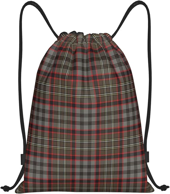 Drawstring Backpack String Bag Selkirk Tartan Sackpack for Sports Gym Smal