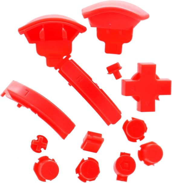 Deal4GO Button set with ABXY D-Pad Home Capture L R ZR ZL Triggers replacement for Nintendo Switch Lite Plastic (Red)