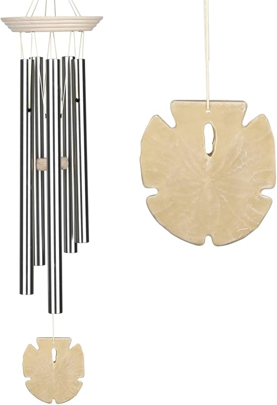 Woodstock Chimes Signature Collection, Woodstock Seashore Chime, 24'' Sand Dollar Decor Designs - Coastal Gifts Wind Chimes for Outdoor, Patio, Home or Garden Decor (SSA)