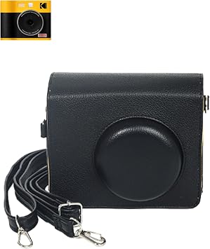 Specially Designed Case for KODAK Mini Shot 3 Era MS300, Retro Casual Crossbody Shoulder Camera Case.With Lanyard Over the Shoulder,Black.