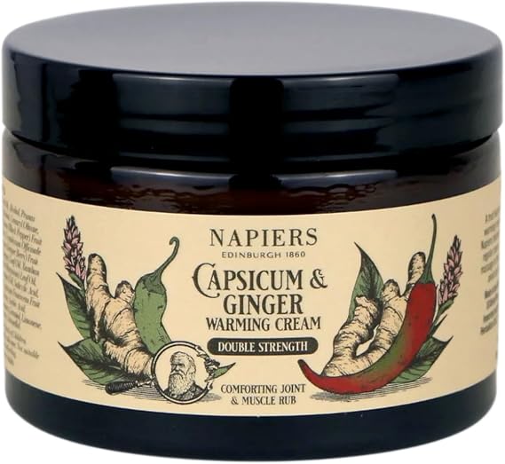 Napiers Capsicum and Ginger Double Strength Warming Cream - Topical Warmer for Muscles and Joints - Enhanced Herbal Extracts with Arnica and Comfrey - 100ml