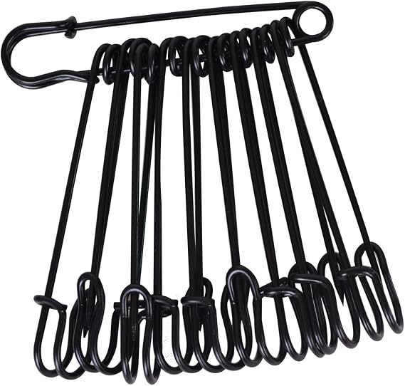 50 Pcs Safety Pins Heavy Duty Large Safety Pins (Black)