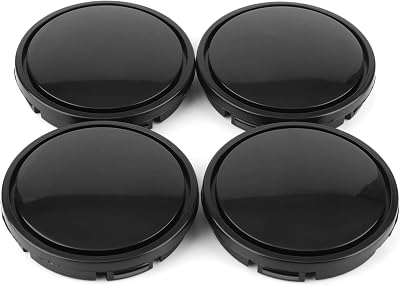 RTRHINOTUNING 56mm2.2inch Wheel Center Hub Caps Compatible with Golf Jetta Beetle Rim Caps 1J0601171, OD: 2.256 mm ID: 2.0351.8 mm 4 pcs Black Car Center Caps for Rims