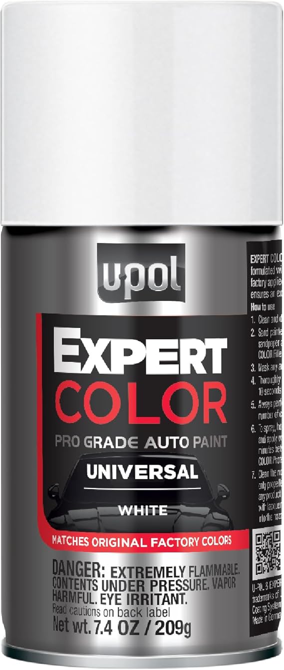 U-POL Expert Color Universal, Automotive Spray Paint, Professional Grade, Long-Lasting, Easy-To-Use, White