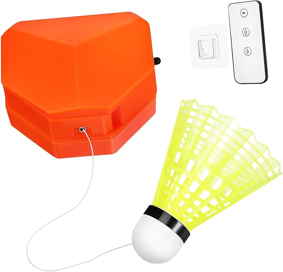 1Set Badminton Single Player Trainer Set Electric Rebound Aid for Self Practice Vibrant Shuttlecock Sticky Design Portable Training Device for Backyards