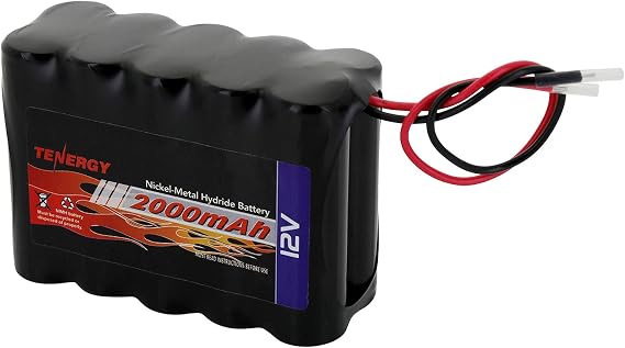 Tenergy NiMH Battery Pack 12V 2000mAh High Capacity Rechargeable Battery w/Bare Leads Replacement Battery Pack for DIY, Medical Equipments, LED Light Kit, RC Models, Portable 12V DC Devices and More