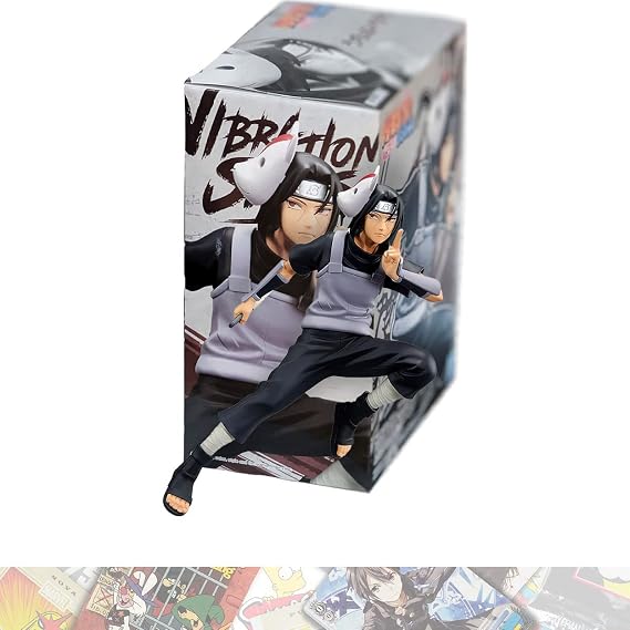 Banpresto Uchiha Itachi: 16cm Vibration Stars Statue Figurine Bundled with 1 A.C.G. Compatible Theme Trading Card (18766)