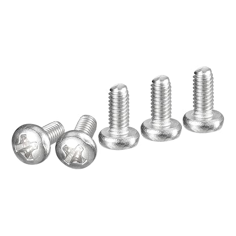 DTGN M2.5x5mm Pan Head Machine Screws, 100Pcs 304 Stainless Steel, Phillips Drive, Metric Coarse Full Thread, Bright Finish, Screws Bolts Kit