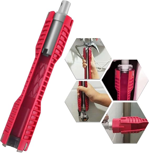 Faucet and Sink Installer(8-in-1) Multi-purpose Wrench Plumbing Tool Multi-purpose wrench plumbing tool for Toilet Bowl/Sink/Bathroom/Kitchen Plumbing Repair ...